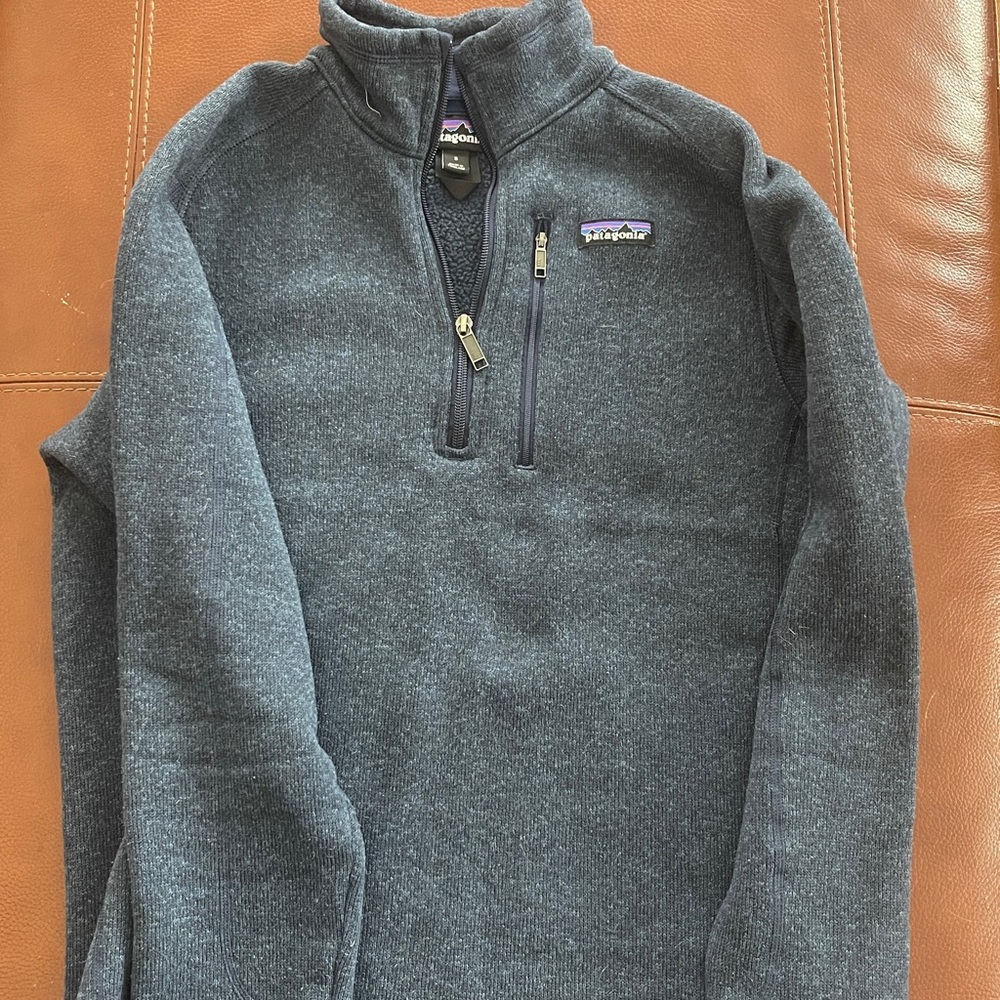 Patagonia Men's Navy Heathered Fleece Better Sweater Jacket